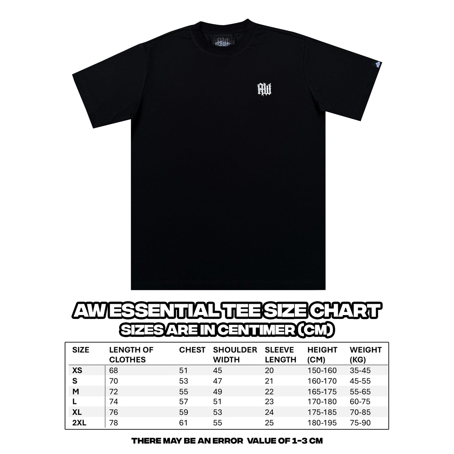 AW BLACK ESSENTIALS TEE