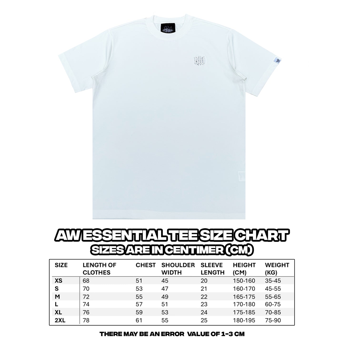 AW WHITE ESSENTIALS TEE