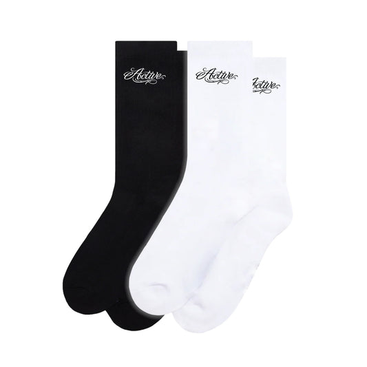 AW SCRIPT LOGO SOCKS [2 PACK]