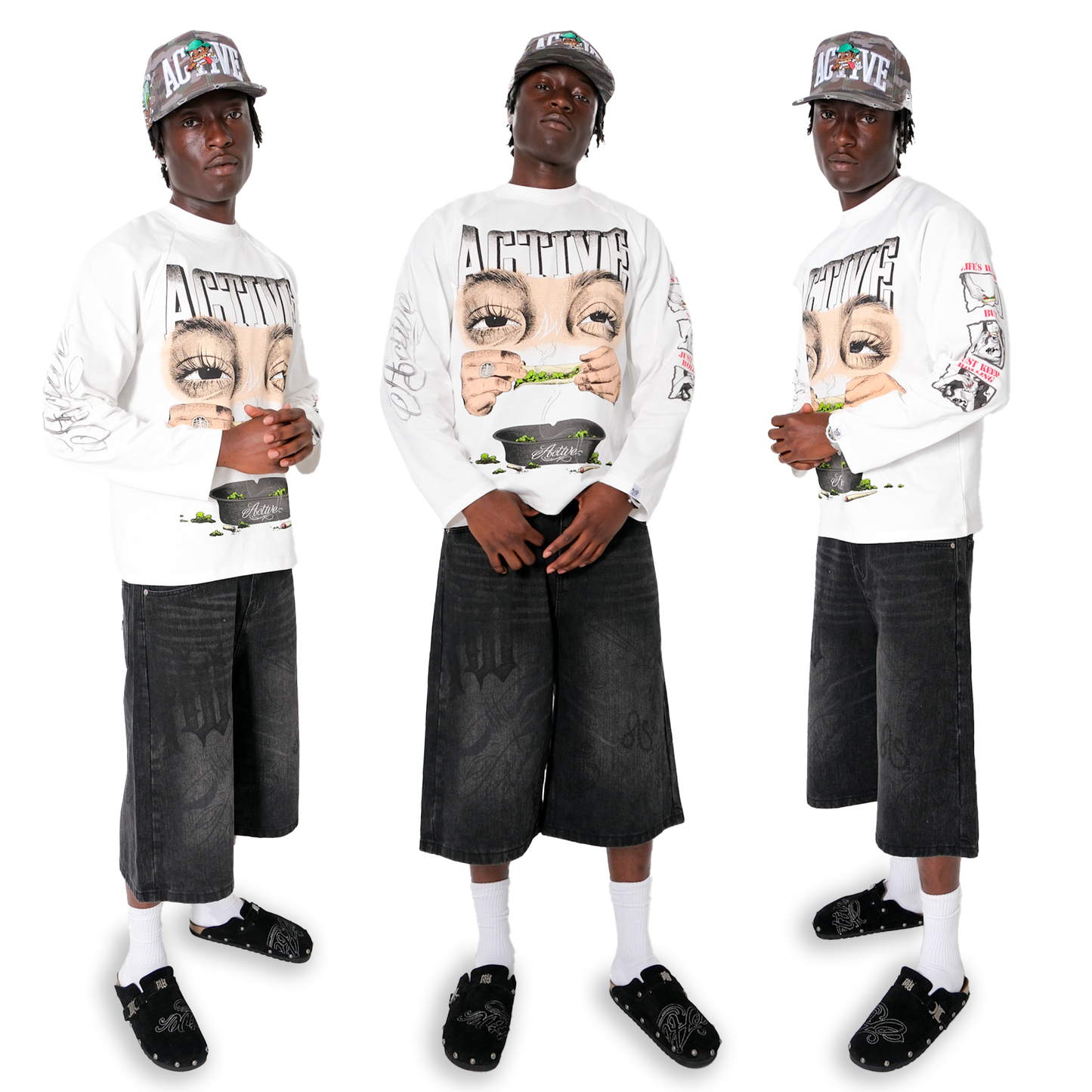 AW STONER UV REACTIVE TEE [WHITE]